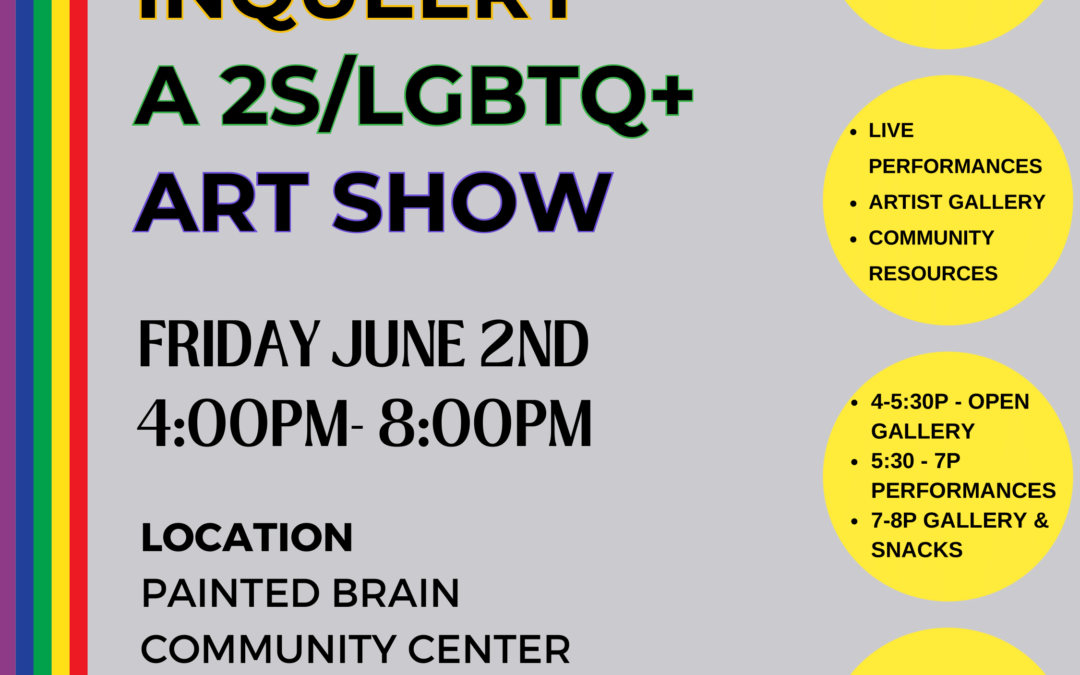 𝕊𝔼𝕃𝔽 𝕀ℕℚ𝕌𝔼𝔼ℝ𝕐: A 2S/LGBTQ+ Art Show 🎈A FREE Community Arts Event